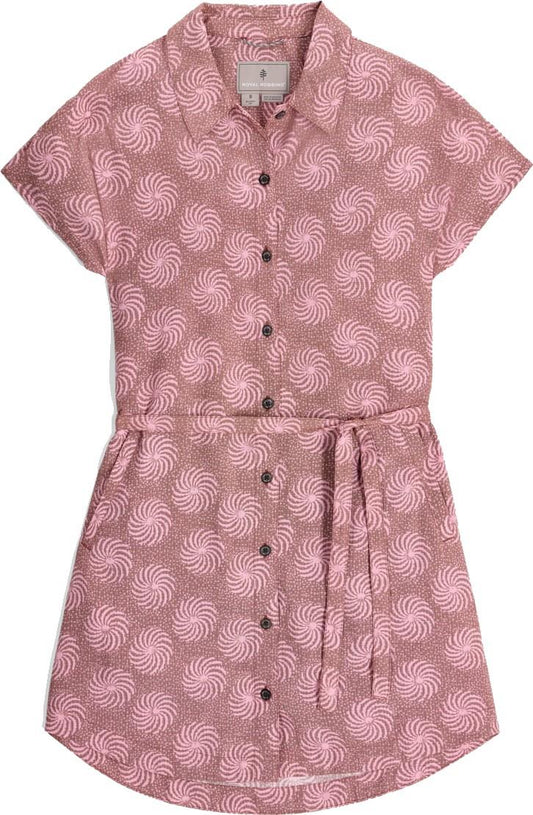 Camino Pucker Dress - mahogany ray print 1