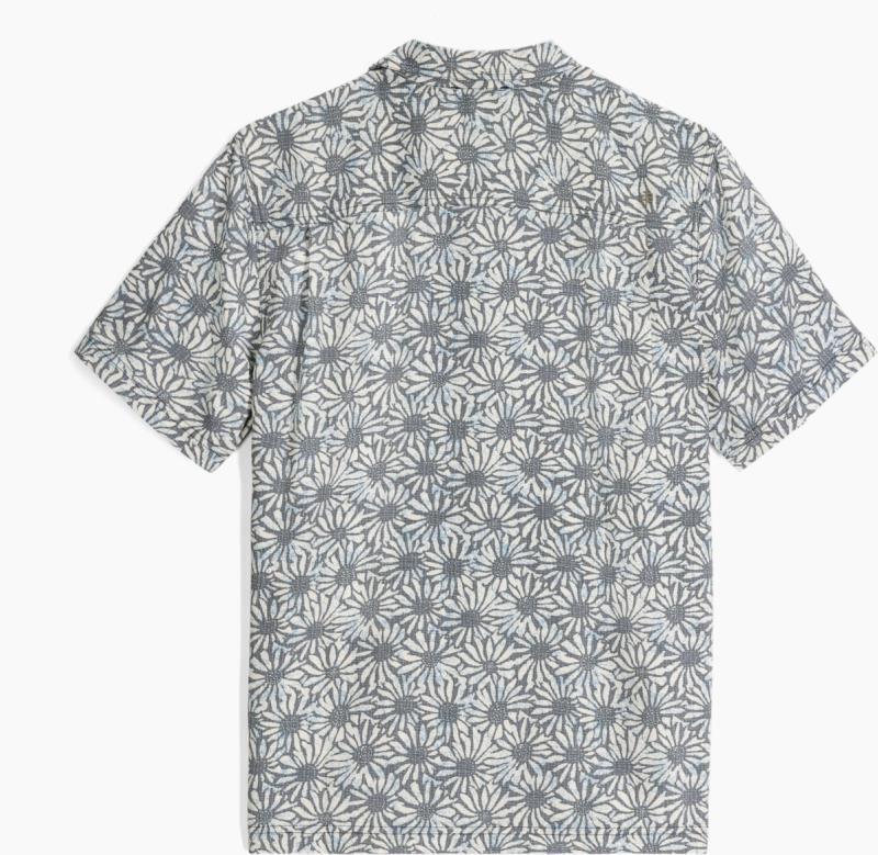 Camino Pucker SS - Mens - deep blue caledonia print 1