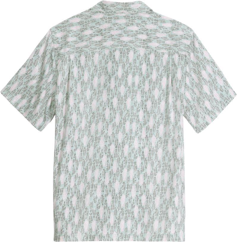 Camino Pucker SS - Mens - sage leaf fish print 1
