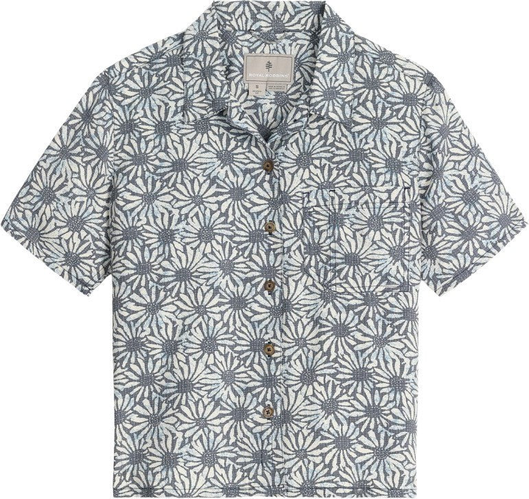 Camino Pucker SS - Womens - deep blue caledonia print 1