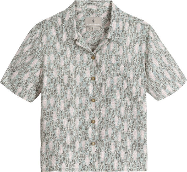 Camino Pucker SS - Womens - sage leaf fish print 1