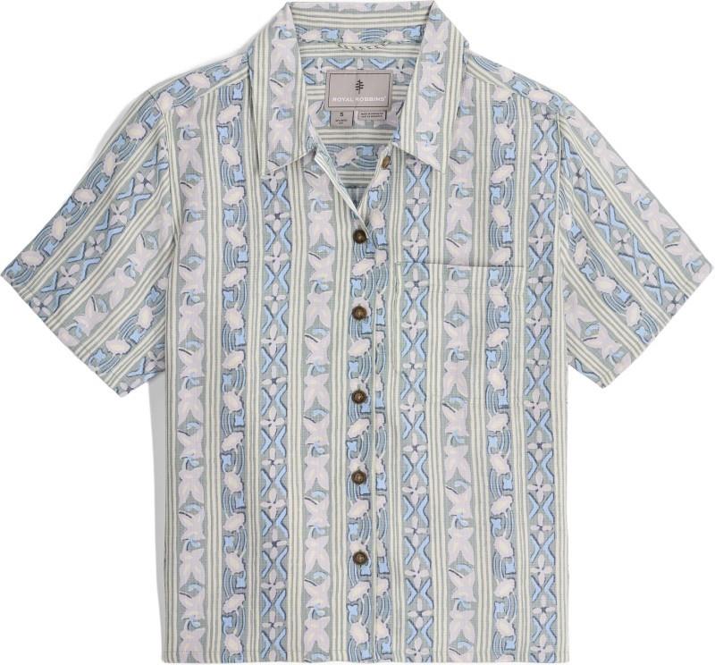 Camino Pucker SS - Womens - sage leaf fish print 1
