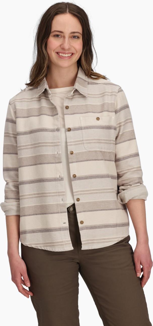 Clouds Rest Hemp LS - Womens - chalk pacific crest stripe 1
