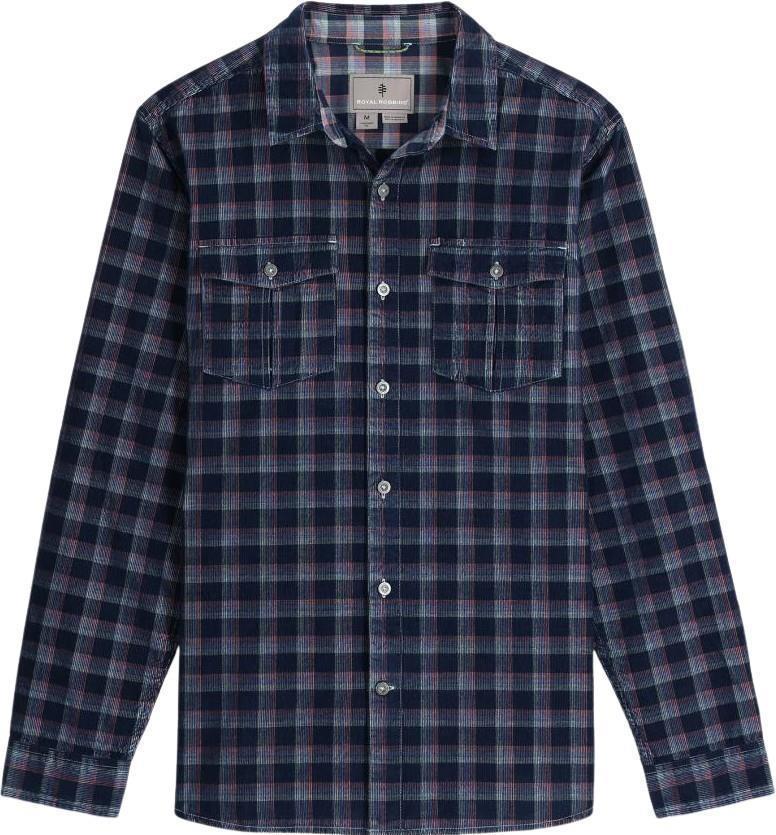 Covert Cord Organic Cotton LS - Mens - deep blue pioneer plaid 1