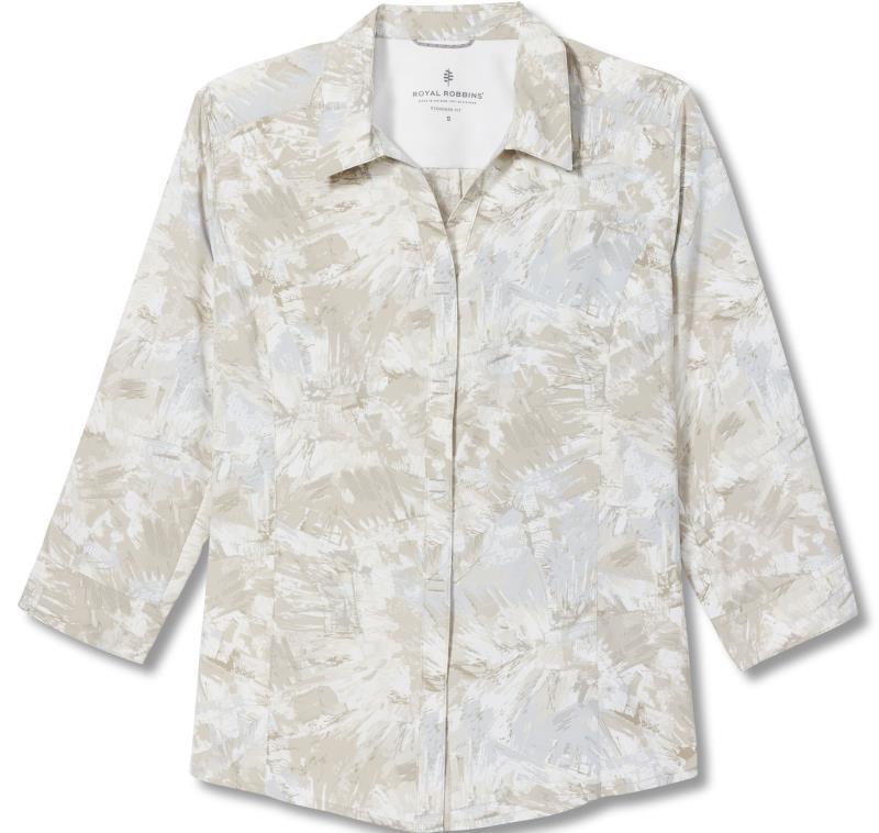 Expedition II Print 3/4 Sleeve - Womens - creme maras print 1