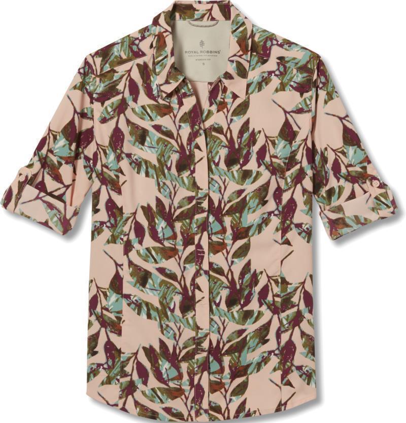 Expedition II Print 3/4 Sleeve - Womens - evening sand sprig print 1