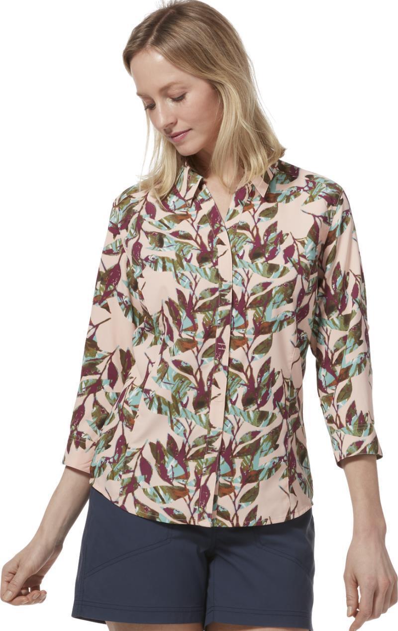 Expedition II Print 3/4 Sleeve - Womens - evening sand sprig print 1