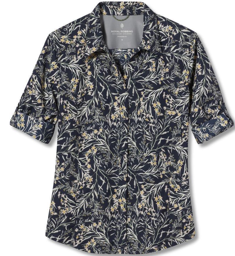Expedition II Print 3/4 Sleeve - Womens - navy miramar print 1