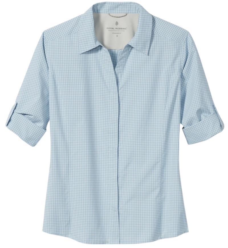Expedition II Print 3/4 Sleeve - Womens - summer sky ex check 1