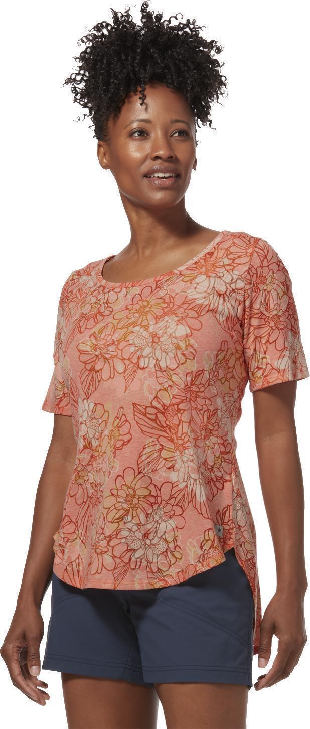 Featherweight Scoop Tee - Womens - Burnt Sienna Print 3