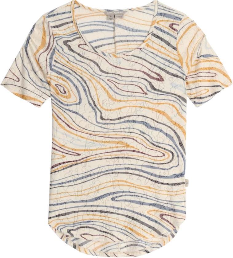 Featherweight Scoop Tee - Womens - Ivory Tidal Print 1