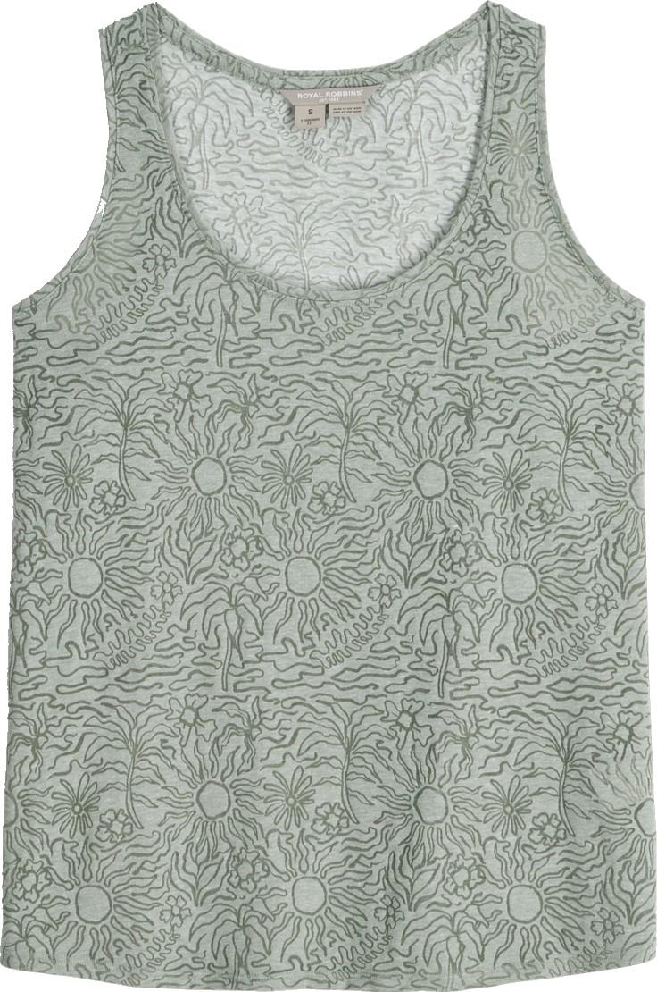 Featherweight Tank - Womens - sage leaf heather sunburst print 1