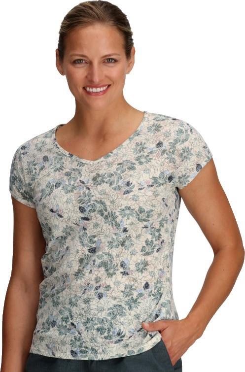 Featherweight Tee - Womens - chalk marigold print 1