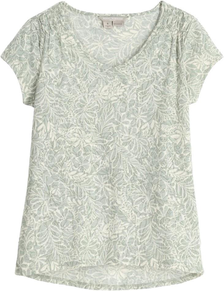 Featherweight Tee - Womens - sage leaf yarrow print 1