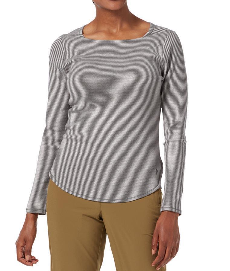 Kickback Organic Cotton Square Neck - Womens - light taupe stripe 1
