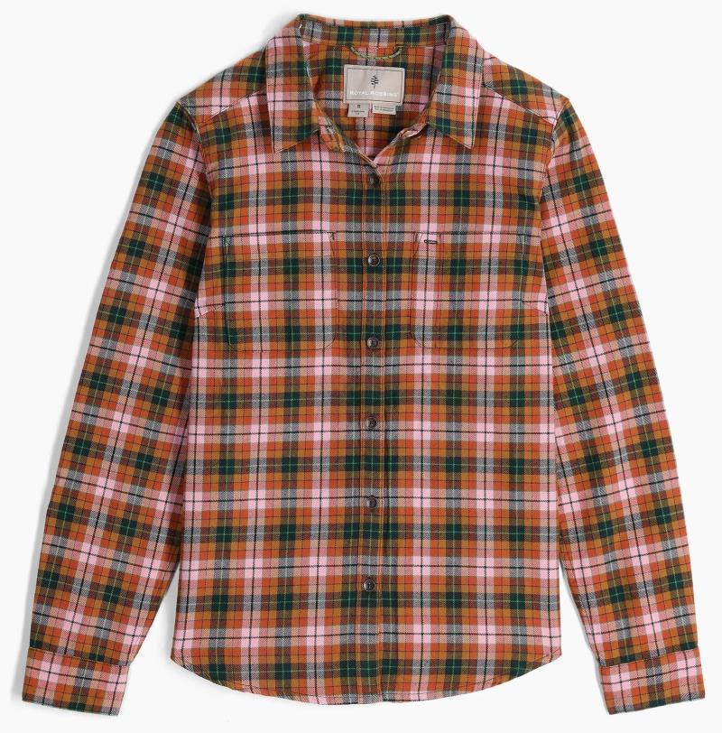 Lieback Organic Cotton Flannel LS - Womens - Baked Clay Wildwood Plaid 1