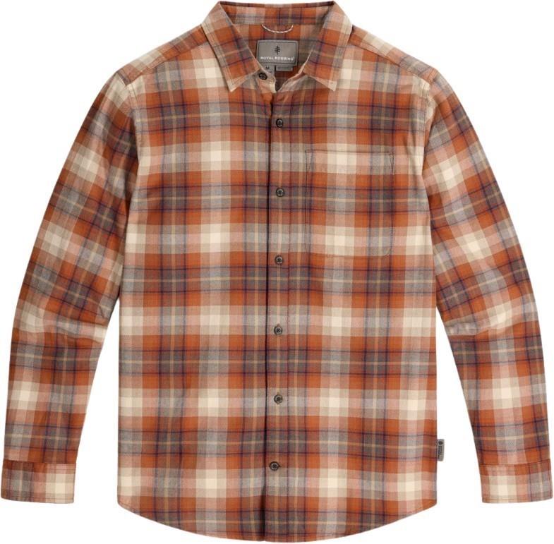 Lieback Organic Cotton LS Flannel - Mens - rust brown dipsea plaid 1