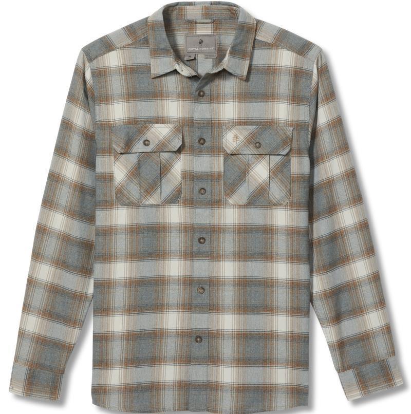 Lost Coast Flannel Plaid LS - Mens - Light Pelican 1