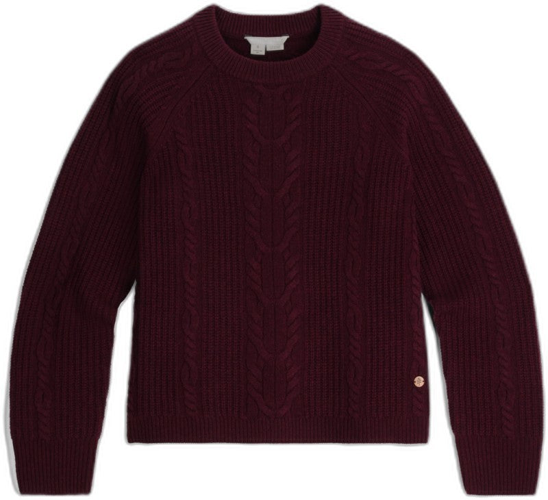 Rockcraft Cable Crew - Womens - loganberry heather 1