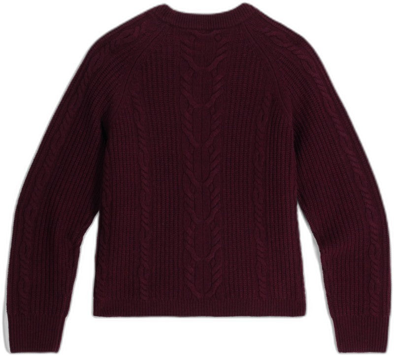 Rockcraft Cable Crew - Womens - loganberry heather 1