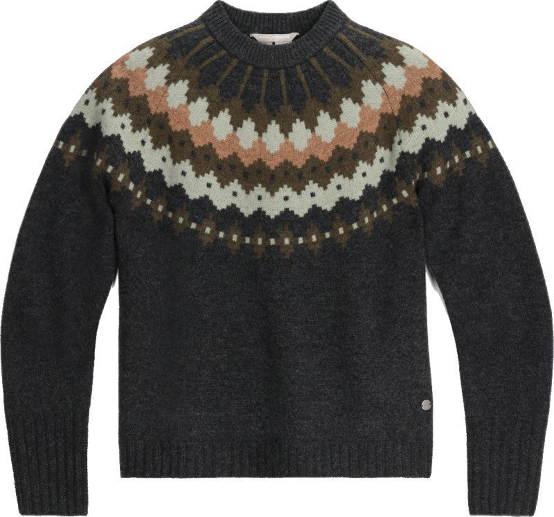 Rockcraft Wool Crew - Womens - charcoal heather snowcreek print 1