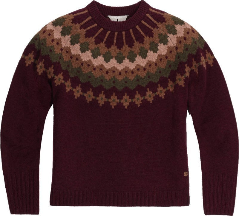 Rockcraft Wool Crew - Womens - loganberry heather snowcreek print 1