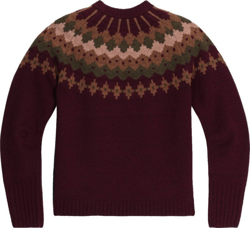 Rockcraft Wool Crew - Womens - loganberry heather snowcreek print 1