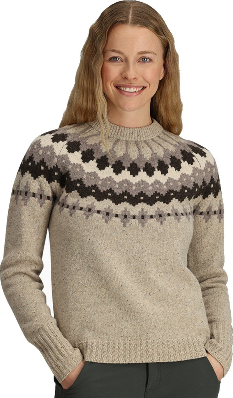 Rockcraft Wool Crew - Womens - sandstone snowcreek print 1