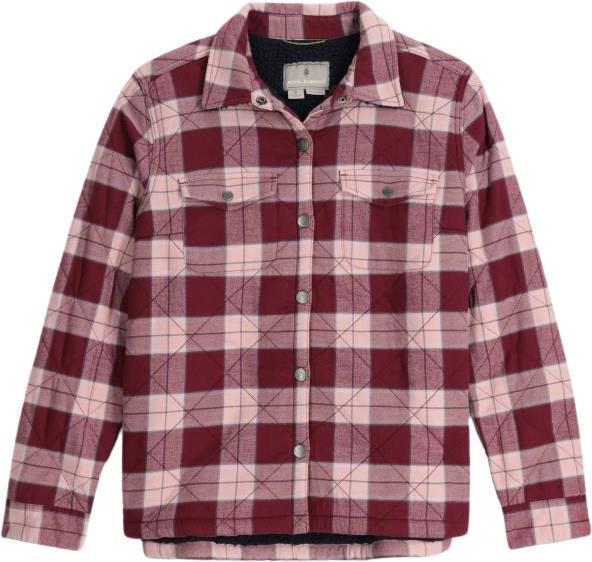 Snowcap Lined Flannel LS - Womens - burnt grape runyun plaid 1