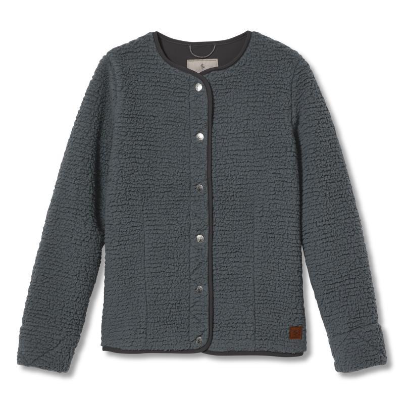 Urbanesque Sherpa Cardi - Womens - slate 1