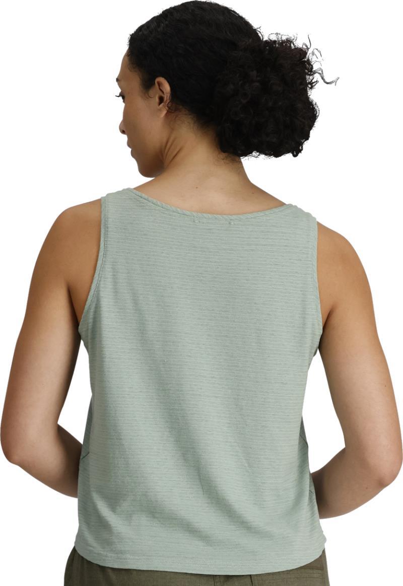 Vacationer Boxy Tank - Womens - sage leaf stripe 1