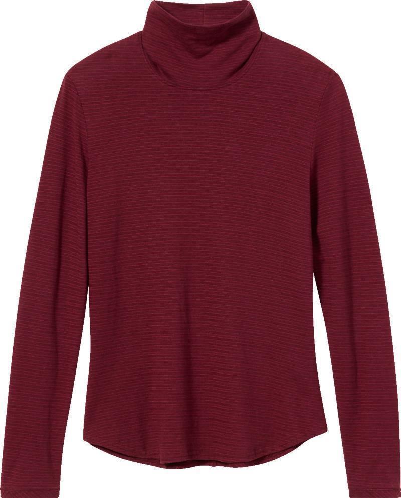 Vacationer Turtleneck LS - Womens - Burnt Grape Stripe 1