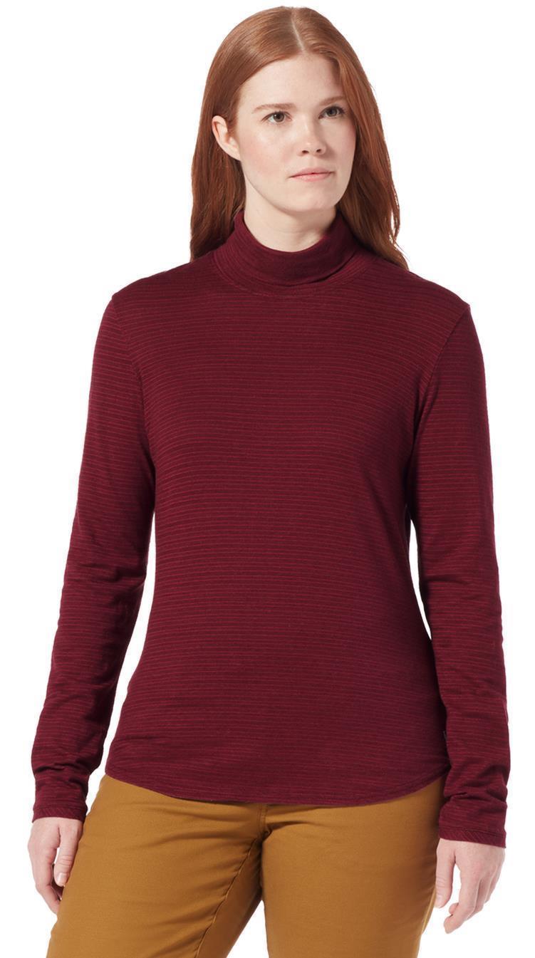 Vacationer Turtleneck LS - Womens - Burnt Grape Stripe 2