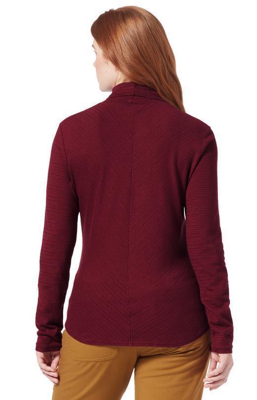 Vacationer Turtleneck LS - Womens - Burnt Grape Stripe 3
