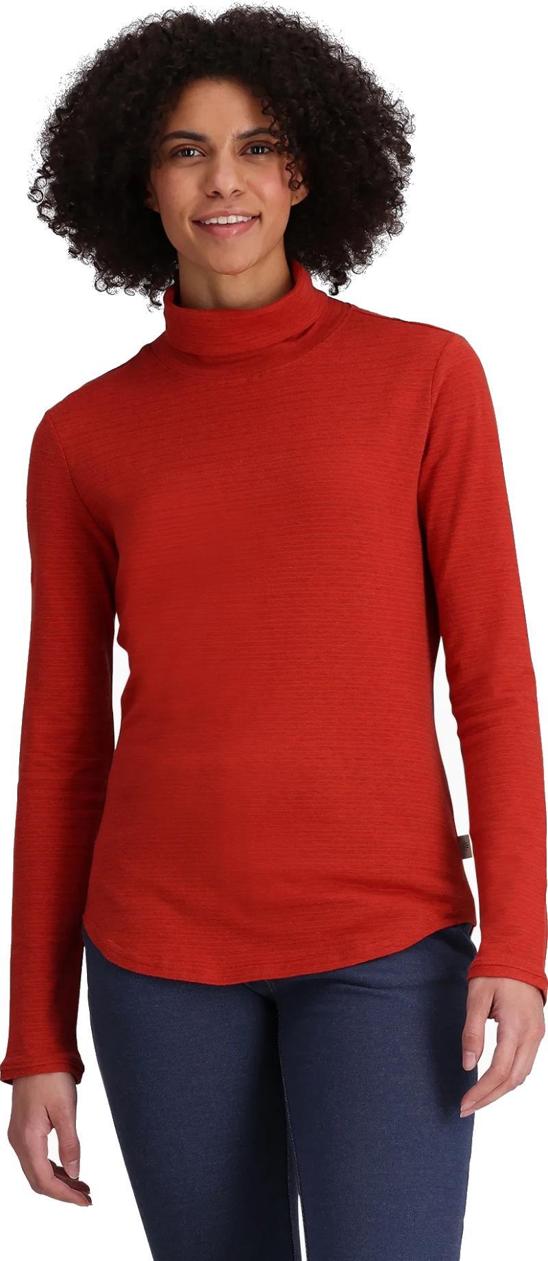 Vacationer Turtleneck LS - Womens - Redwood Stripe 2