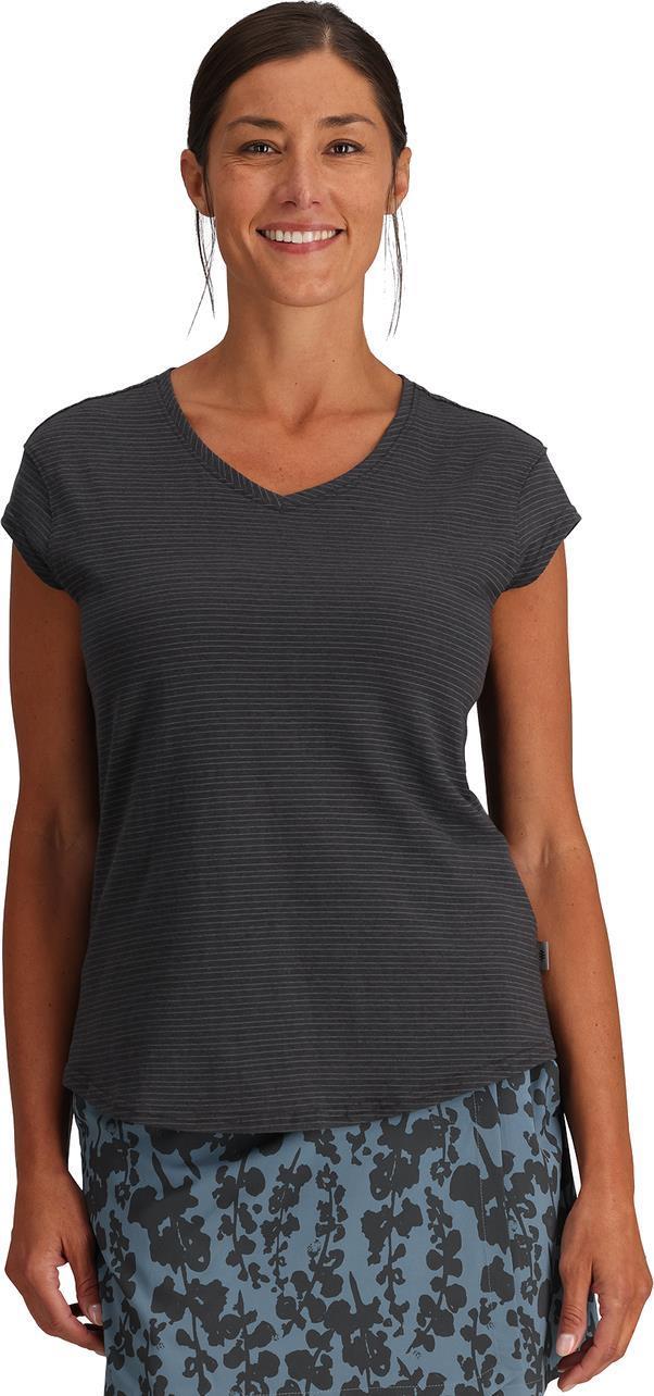 Vacationer V-Neck SS - Womens - Asphalt Stripe 2