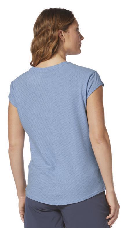 Vacationer V-Neck SS - Womens - Larkspur Mist Stripe 3
