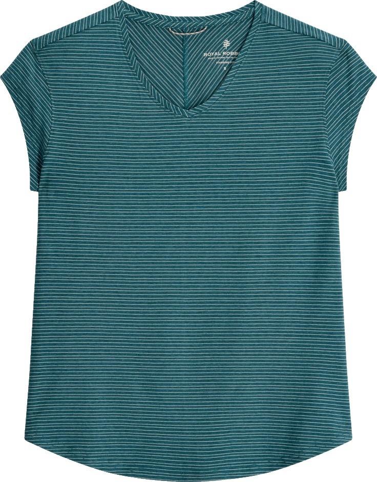 Vacationer V-Neck SS - Womens - balsam stripe 1
