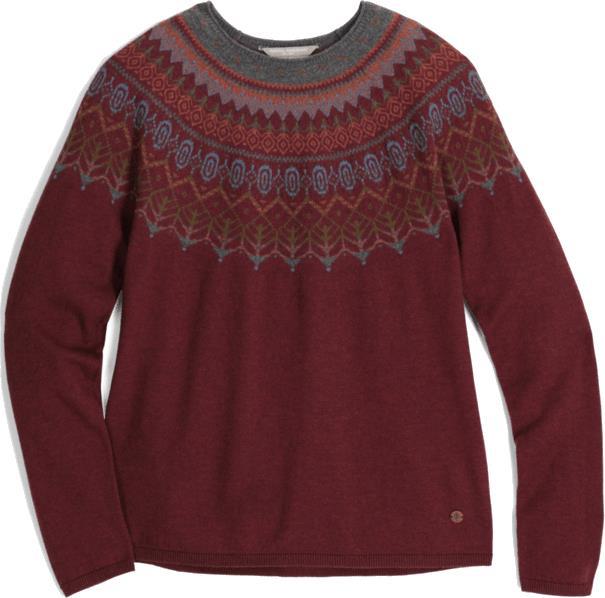 Westlands Fairisle Crew - Womens - Burnt Grape Mariposa Print 1