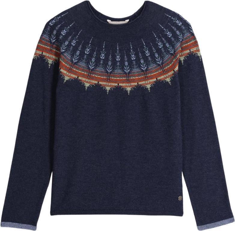 Westlands Fairisle Crew - Womens - Deep Blue Muir Print 1