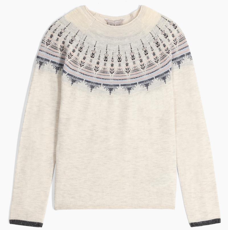 Westlands Fairisle Crew - Womens - Sand Dollar Muir Print 1