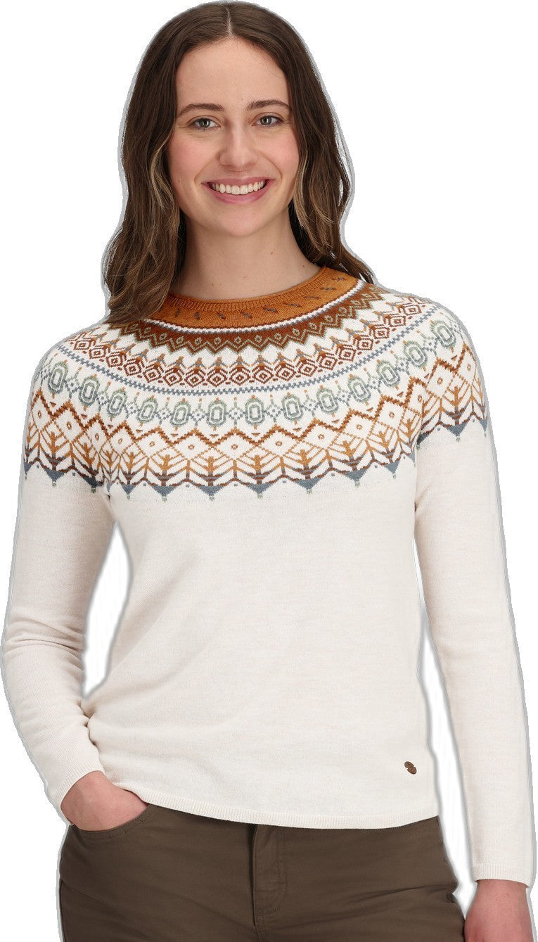 Westlands Fairisle Crew - Womens - chalk heather monarch print 1