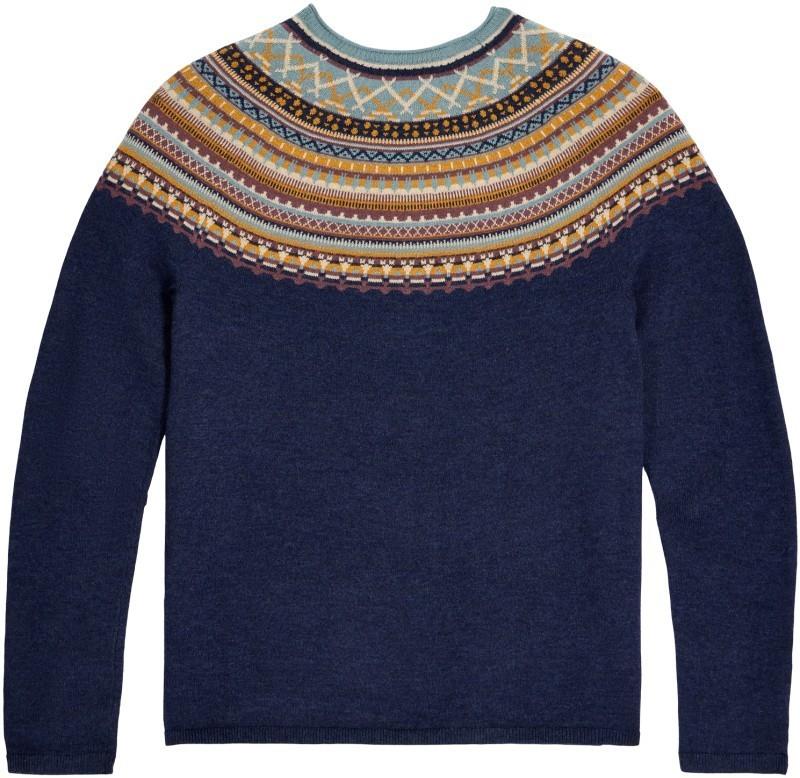 Westlands Fairisle Crew - Womens - deep blue heather manzanita print 1