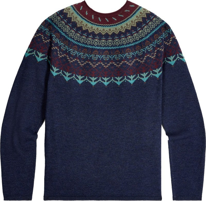 Westlands Fairisle Crew - Womens - deep blue heather monarch print 1