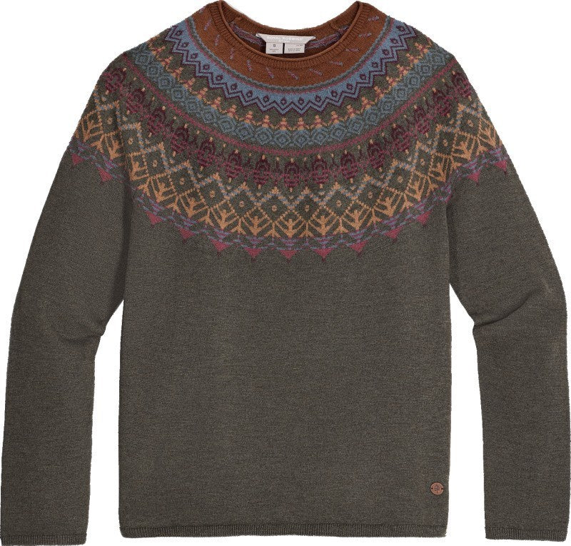 Westlands Fairisle Crew - Womens - everglade heather monarch print 1