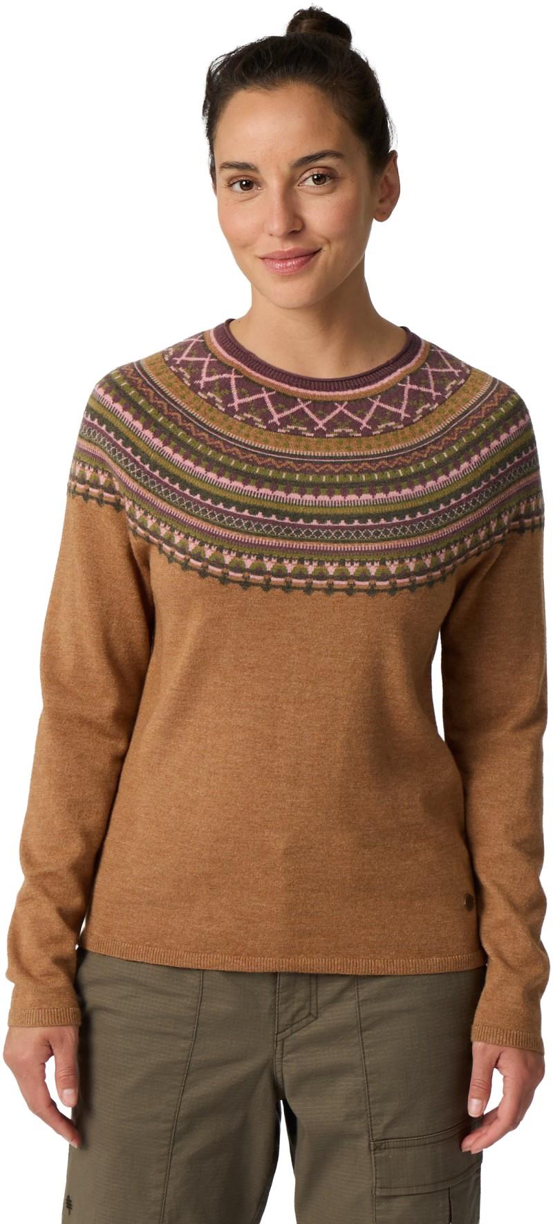 Westlands Fairisle Crew - Womens - tawny heather manzanita print 1