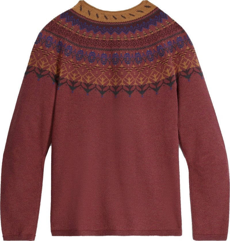 Westlands Fairisle Crew - Womens - wild rhubarb heather monarch print 1