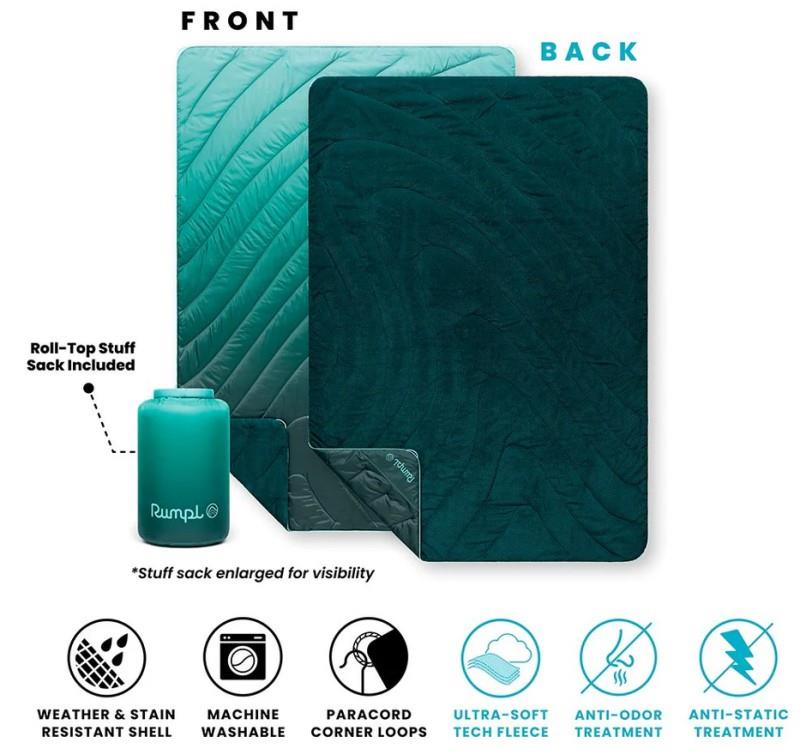 Fleece Puffy Blanket - jade fade 1