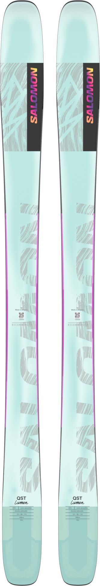 QST Lumen 98 Skis - Womens - Bleached Aqua / Rhodamine Red / Golden Poppy 1