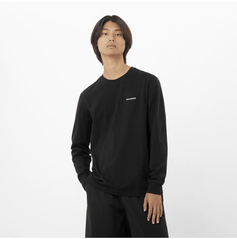 Chest Logo LS Tee - Mens - deep black 1